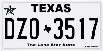 TX license plate DZO3517