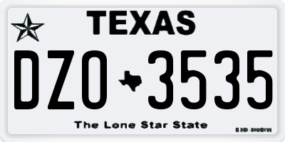 TX license plate DZO3535