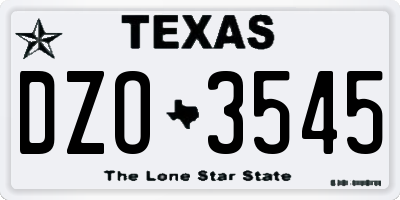 TX license plate DZO3545