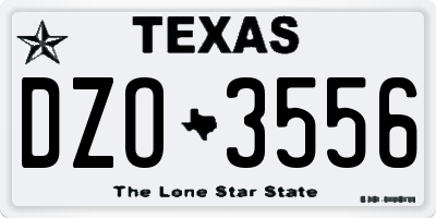 TX license plate DZO3556