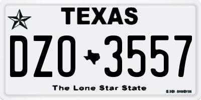 TX license plate DZO3557