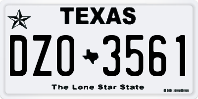 TX license plate DZO3561