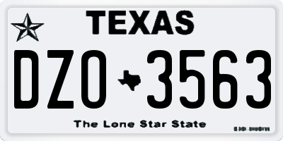 TX license plate DZO3563