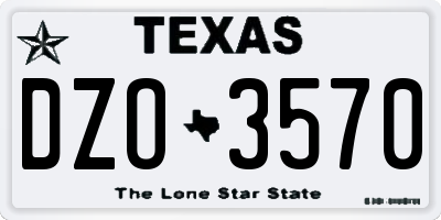 TX license plate DZO3570