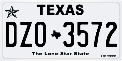 TX license plate DZO3572