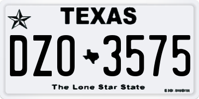 TX license plate DZO3575