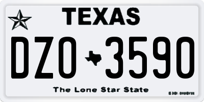 TX license plate DZO3590