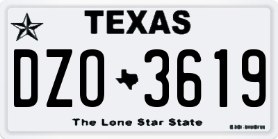 TX license plate DZO3619