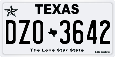 TX license plate DZO3642