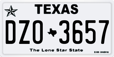 TX license plate DZO3657