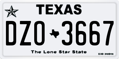 TX license plate DZO3667