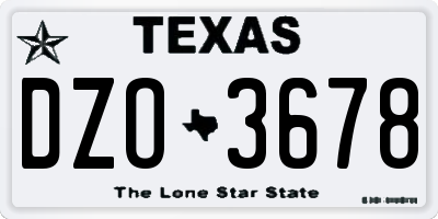 TX license plate DZO3678
