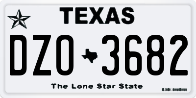 TX license plate DZO3682