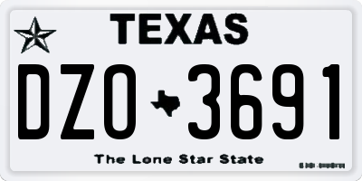 TX license plate DZO3691