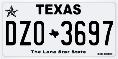 TX license plate DZO3697