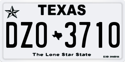TX license plate DZO3710