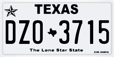 TX license plate DZO3715