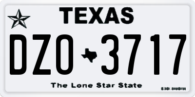 TX license plate DZO3717