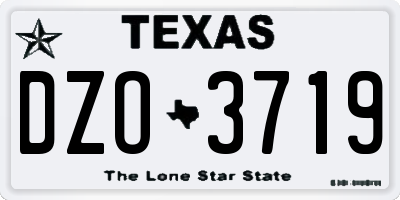 TX license plate DZO3719