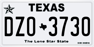 TX license plate DZO3730