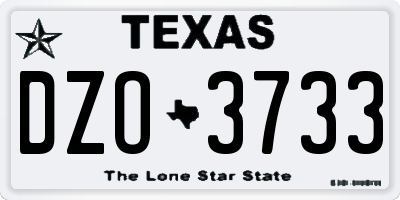 TX license plate DZO3733