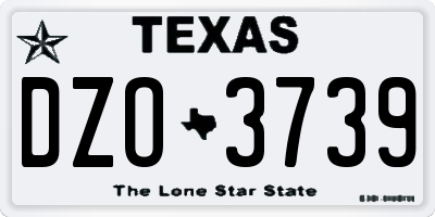TX license plate DZO3739