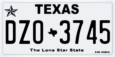 TX license plate DZO3745