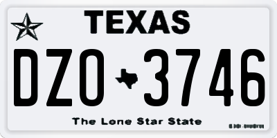 TX license plate DZO3746