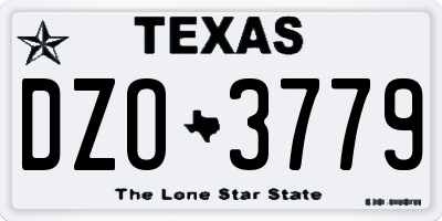 TX license plate DZO3779