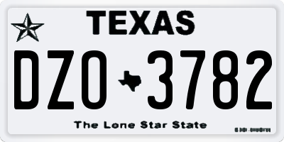 TX license plate DZO3782