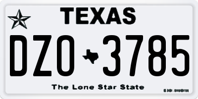 TX license plate DZO3785