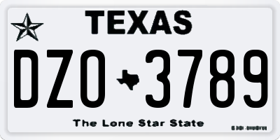 TX license plate DZO3789