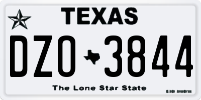TX license plate DZO3844