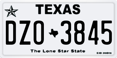 TX license plate DZO3845
