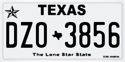 TX license plate DZO3856