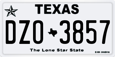 TX license plate DZO3857