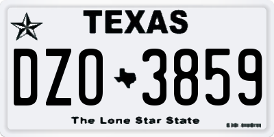TX license plate DZO3859