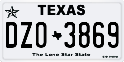 TX license plate DZO3869