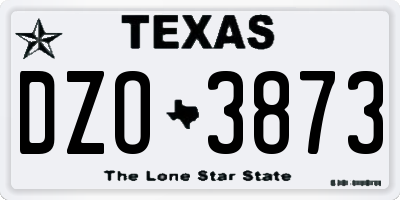 TX license plate DZO3873
