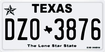 TX license plate DZO3876