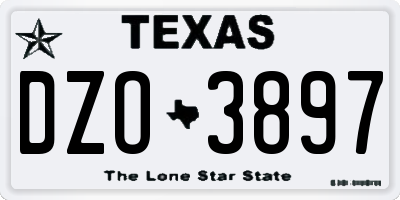 TX license plate DZO3897