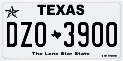 TX license plate DZO3900