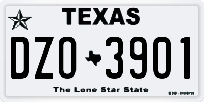 TX license plate DZO3901