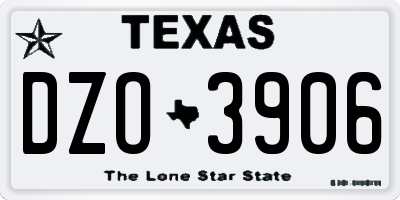 TX license plate DZO3906
