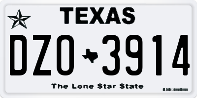 TX license plate DZO3914