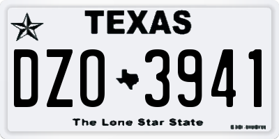 TX license plate DZO3941
