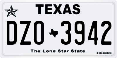 TX license plate DZO3942