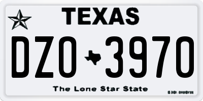 TX license plate DZO3970