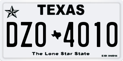 TX license plate DZO4010