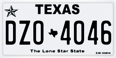 TX license plate DZO4046